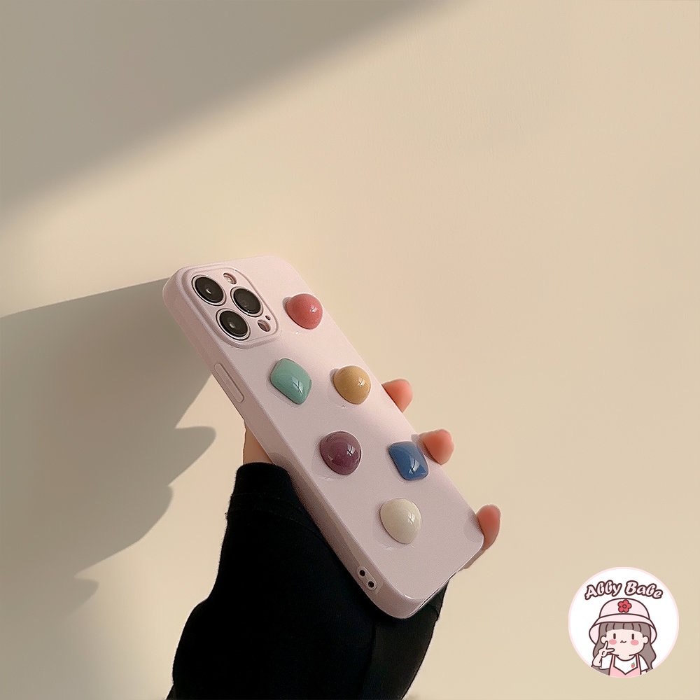 Ốp Điện Thoại TPU Mềm Bo Viền Màu Kẹo 3D Sáng Bóng Chống Bẩn Cho IPhone 14 Pro Max 12 11 Pro Max