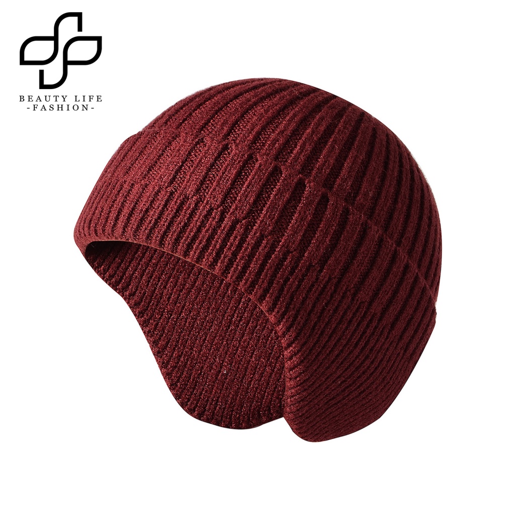 Nón Len Trùm Tai Giữ Ấm Màu Trơn Dành Cho Cặp Đôi