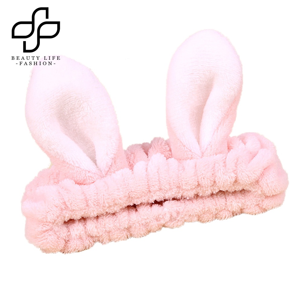 Băng Đô Tai Thỏ Co Giãn Dễ Thương Dành Cho Nữ Rửa Mặt