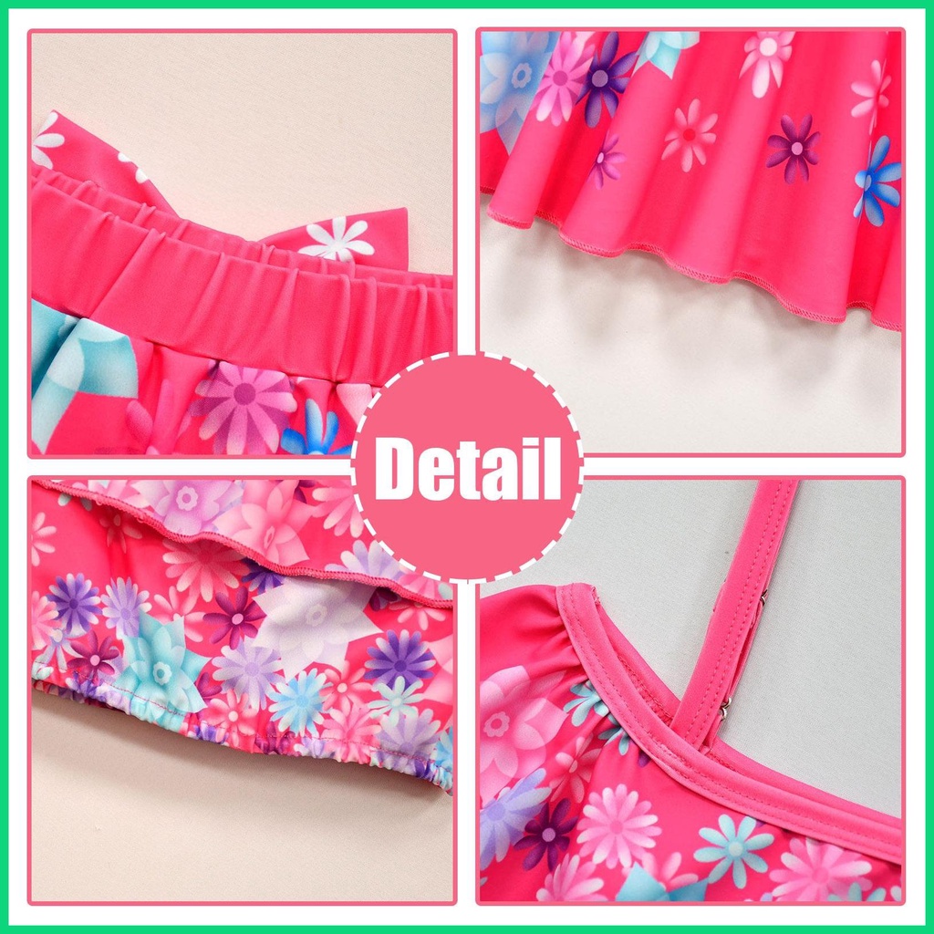 Bộ Đồ Bơi Tankini Hai Mảnh Mềm Mại Nhiều Kích Cỡ Có Thể Điều Chỉnh Cho Bé Gái