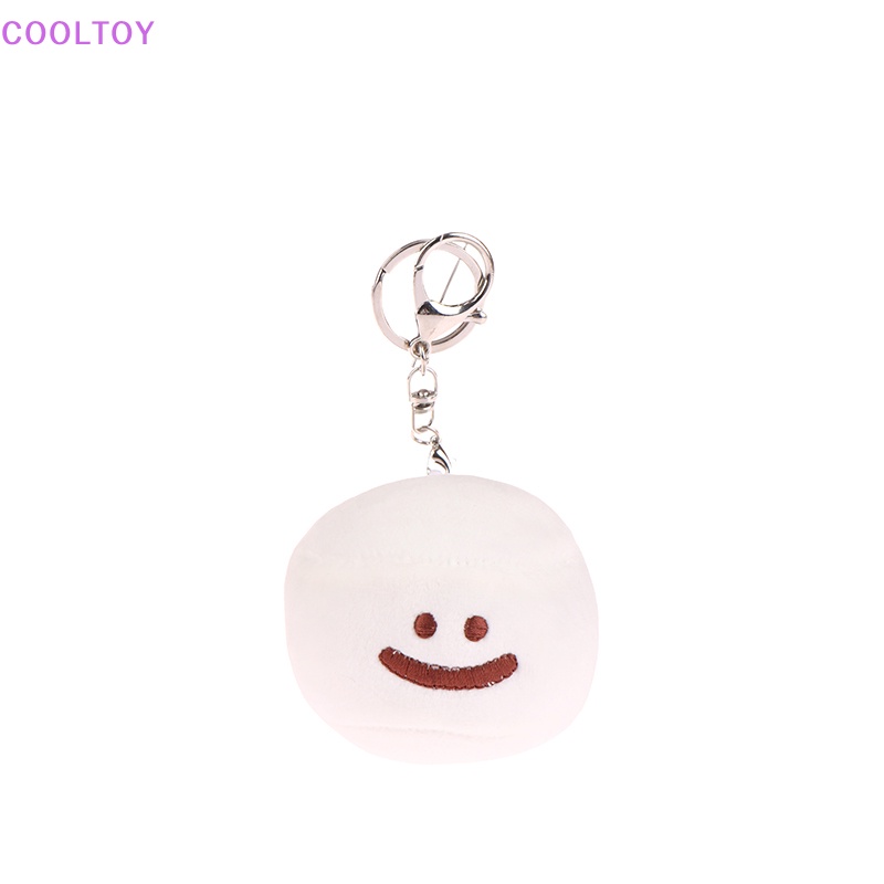Cooltoy Móc Khóa Cục Bông Mặt Cười Marshmallow Trắng Dễ Thương