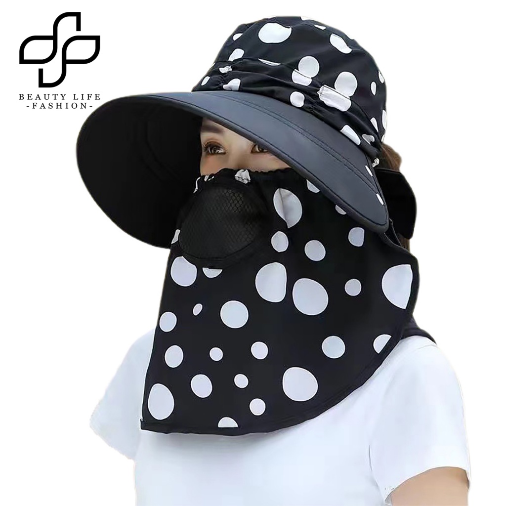 Nón Rộng Vành Chất Liệu Cotton Có Thể Gấp Gọn Thời Trang Đi Biển Cho Nữ