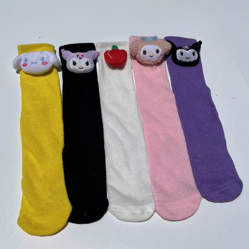 Vớ Siêu Mỏng Họa Tiết Kuromi Dễ Thương Cho Bé Gái
