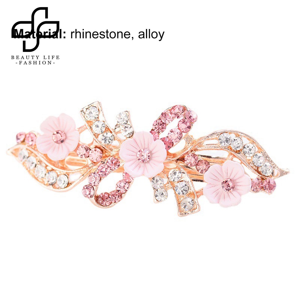 Kẹp Tóc Hình Nơ / Chim Công Đính Đá Lấp Lánh Thời Trang Cho Nữ