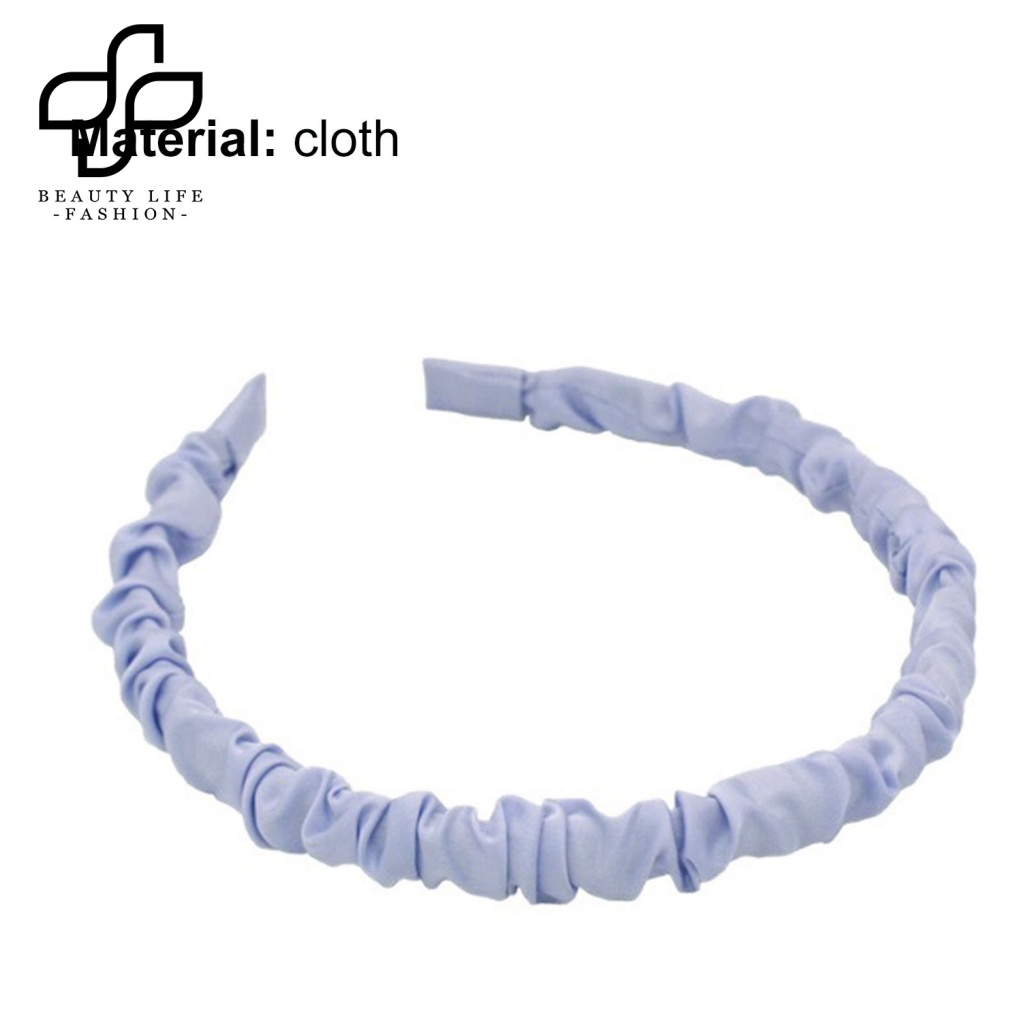Băng Đô Cài Tóc Vải Satin Trơn Mịn Xếp Ly Màu Sắc Thời Trang