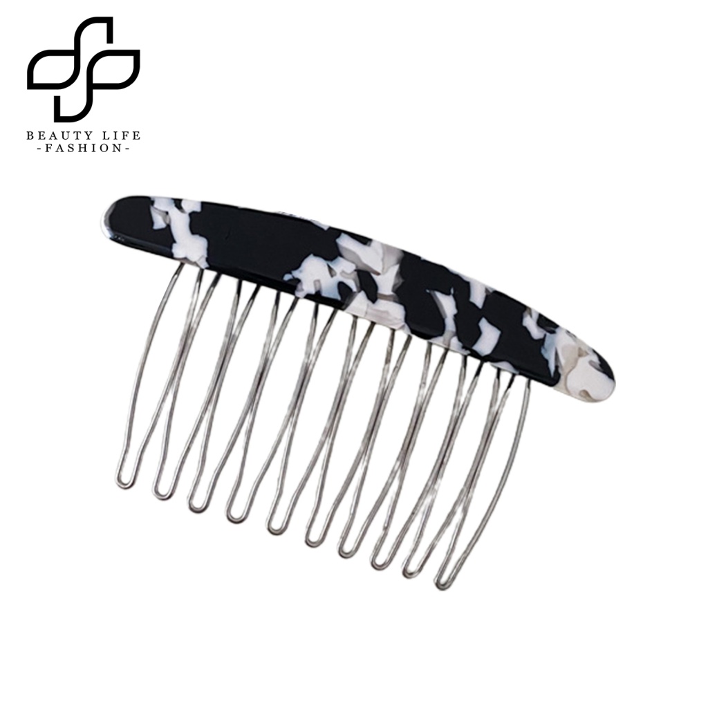 Lược Cài Tóc Bằng Nhựa Họa Tiết Vân Đá Cẩm Thạch Đơn Giản Thanh Lịch