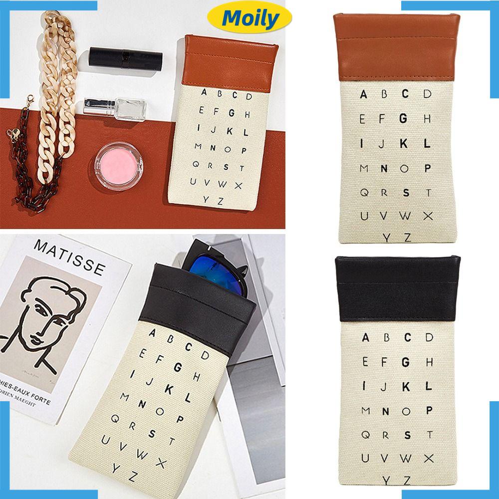 MOILYVN Túi Đựng Cọ Trang Điểm / Mắt Kính In Chữ Shrapnel Phong Cách Unisex Ốp