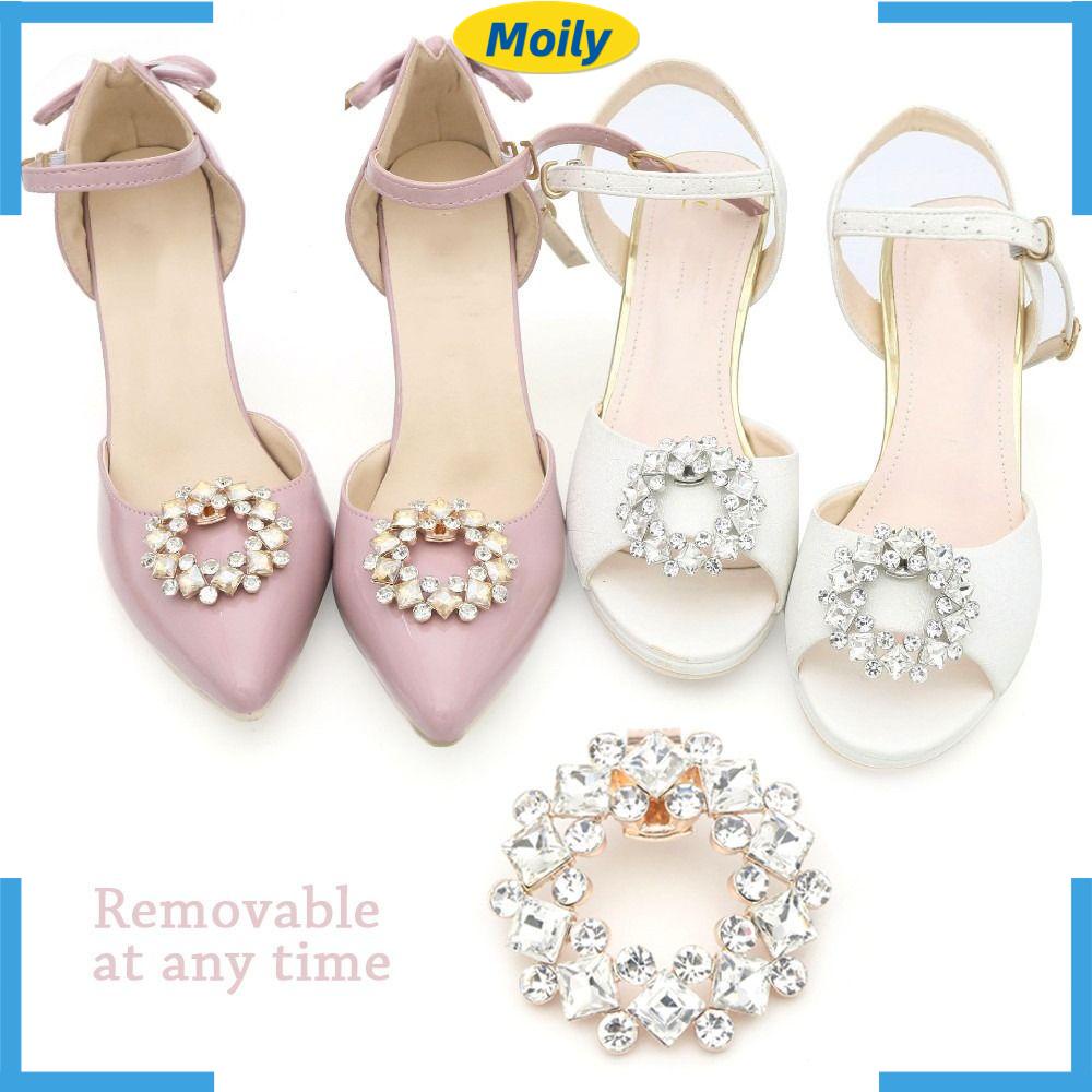 MOILYVN 1 Kẹp Giày Có Đính Đá, Hình Vuông, Dùng Cho Cô Dâu
