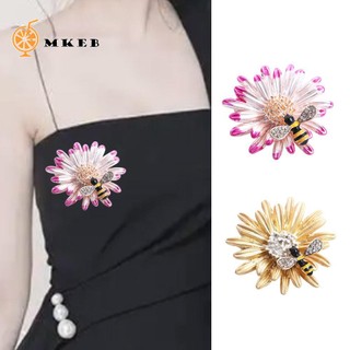 MKEB cài áo họa tiết hoa cúc/ong hút mật bằng hợp kim