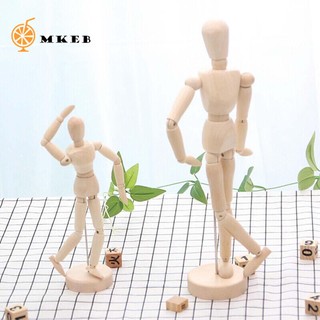 Mô Hình Người Gỗ 4.5 5.5 8 Inch Có Thể Di Chuyển Dùng Trang Trí Nhà Cửa