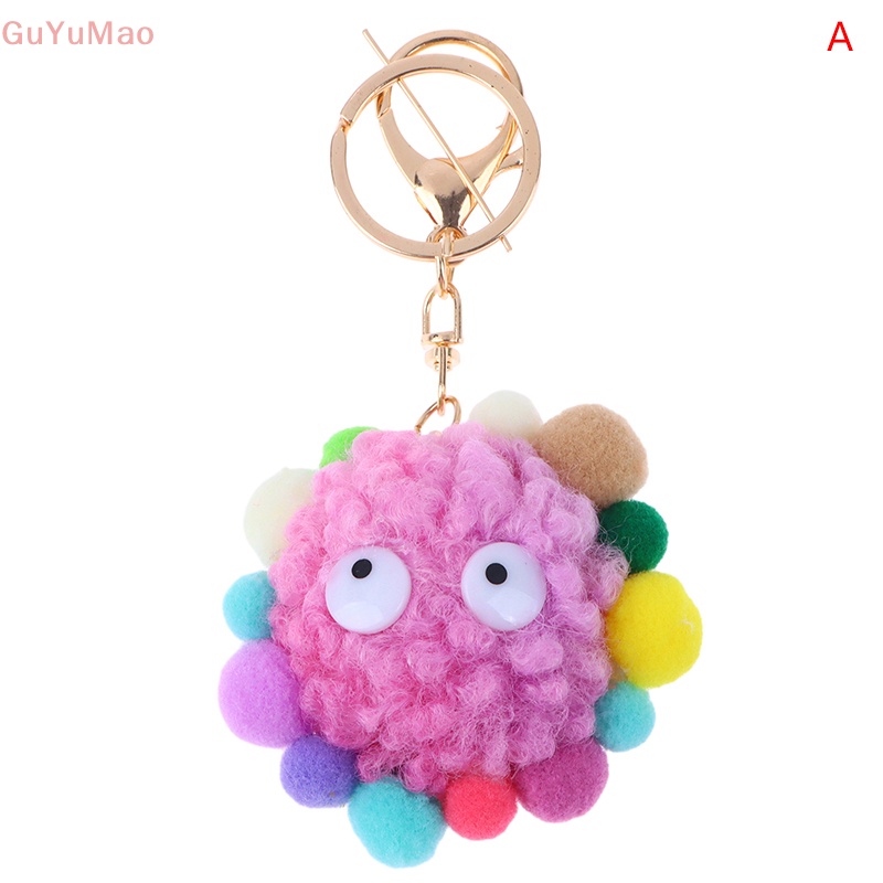 [cxGUYU] Móc Chìa Khóa Hình Búp Bê Tròn Phủ Lông Dễ Thương Trang Trí Ba Lô / Túi Xách PRTA