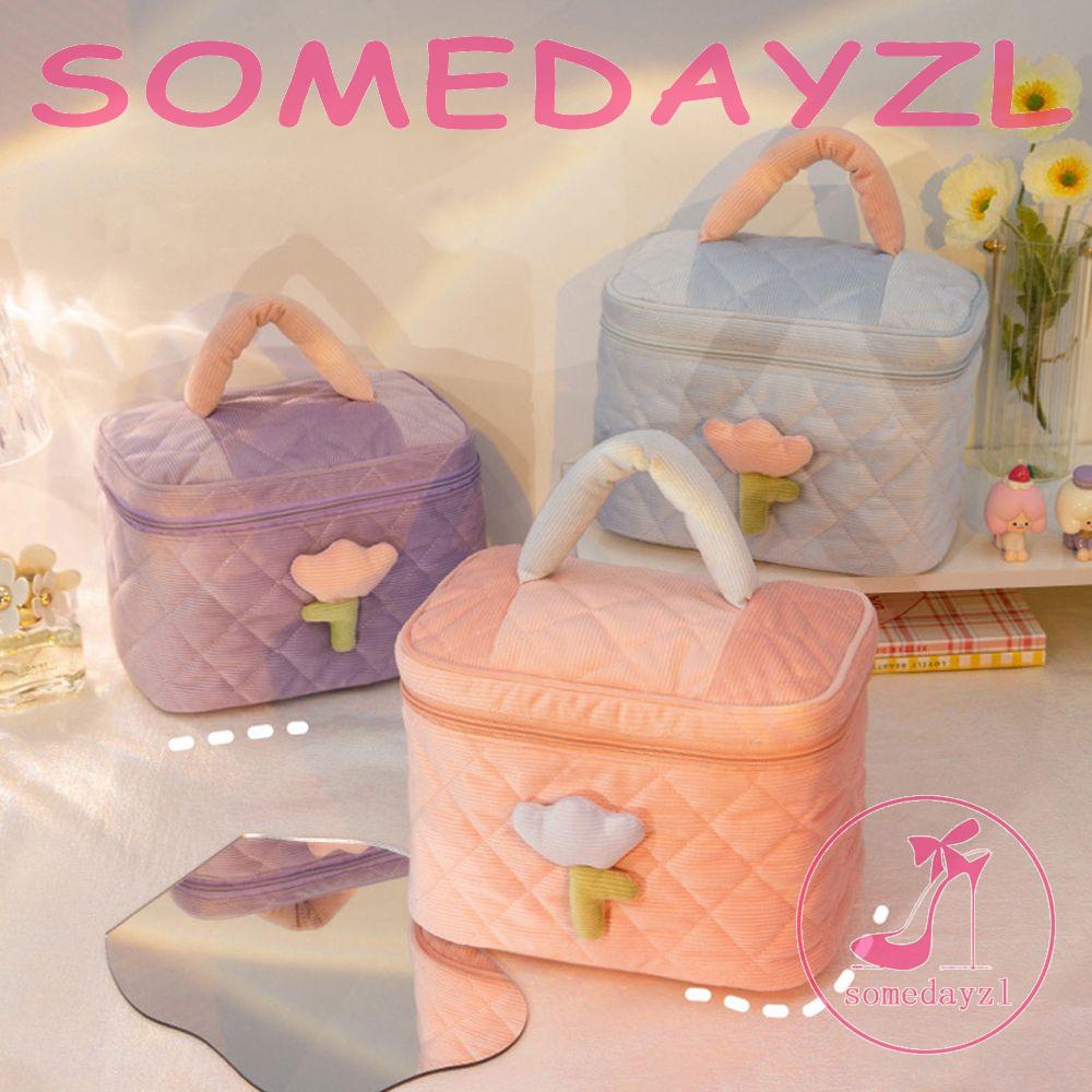 Túi Đựng Đồ Trang Điểm Sức Chứa Lớn Có Dây Kéo In Họa Tiết Dễ Thương Cho Nữ