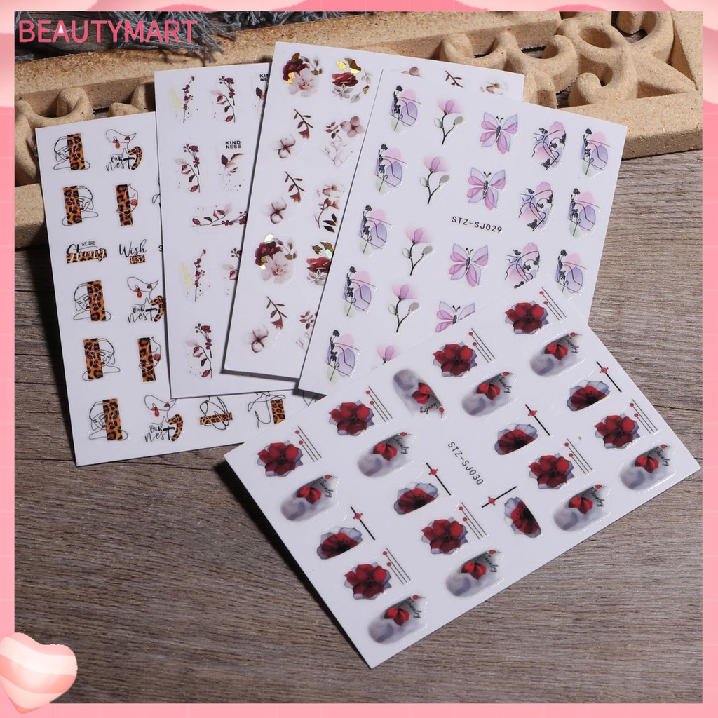 [beautymart] Miếng Dán Móng Tay Tự Dính Siêu Mỏng Họa Tiết Tinh Tế Tự Dính Mạnh Dễ Sử Dụng DIY