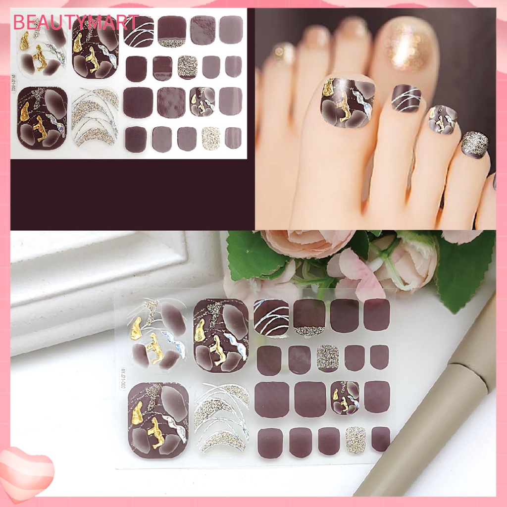 1 Bộ Miếng Dán Móng Chân Chống Nước Tự Dính Dành Cho Nữ