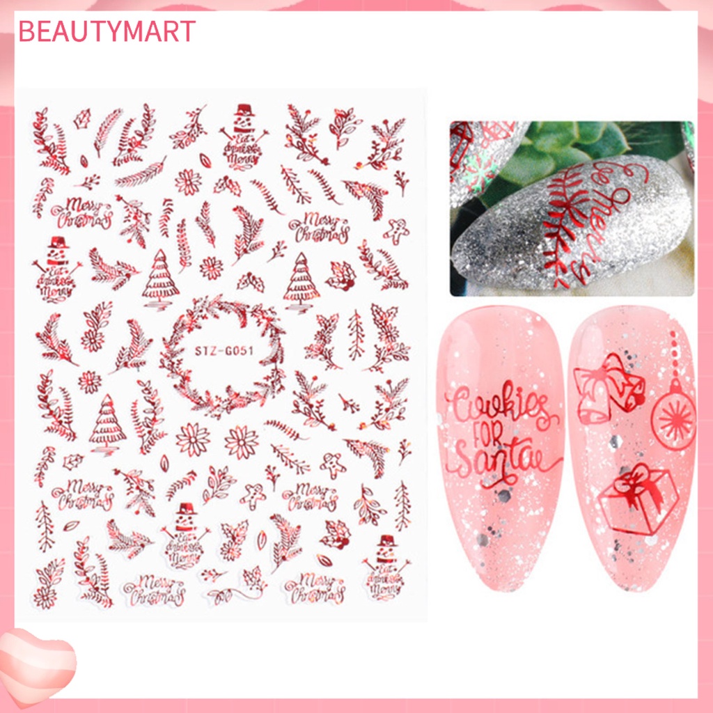 Miếng Dán Trang Trí Móng Tay Họa Tiết Giáng Sinh DIY