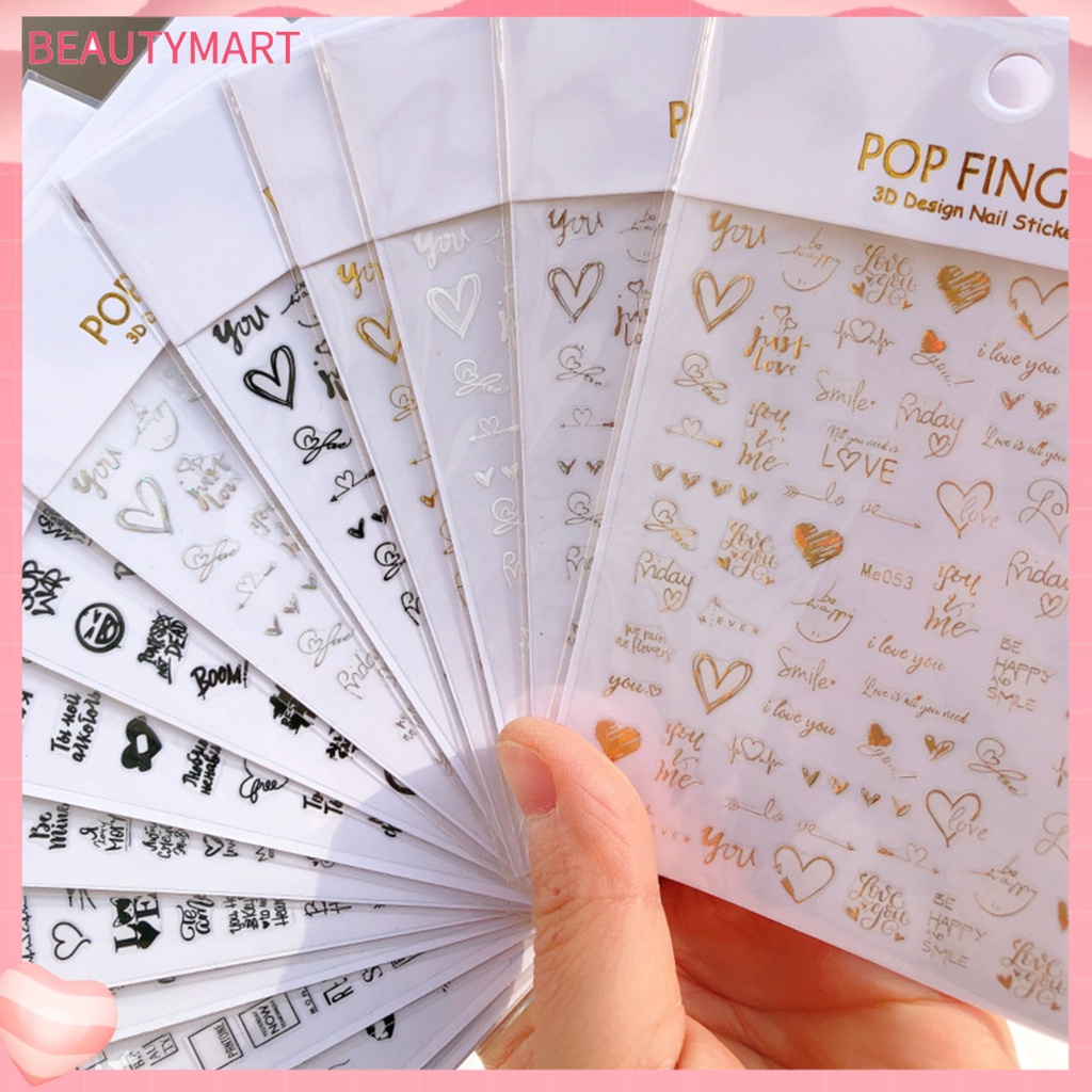 Miếng Dán Móng Tay Hiệu Ứng 3D Không Phai Màu Tạo Hiệu Ứng Tuyệt Vời Lãng Mạn