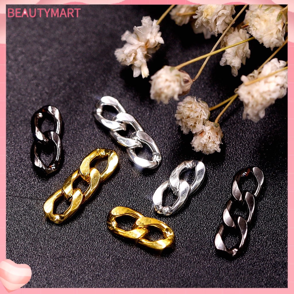 Set 10 Phụ Kiện Trang Trí Móng Tay 3D Bằng Kim Loại Chống Rỉ Màu Sắc Sống Động