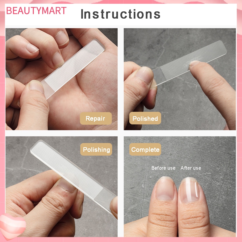 Bộ 3 Cây Dũa Móng Tay Mặt Kính Tiện Dụng