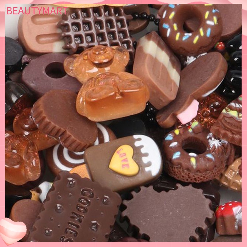 Set 30 Phụ Kiện Trang Trí Móng Tay 3D Bằng Nhựa Resin Chống Nước DIY