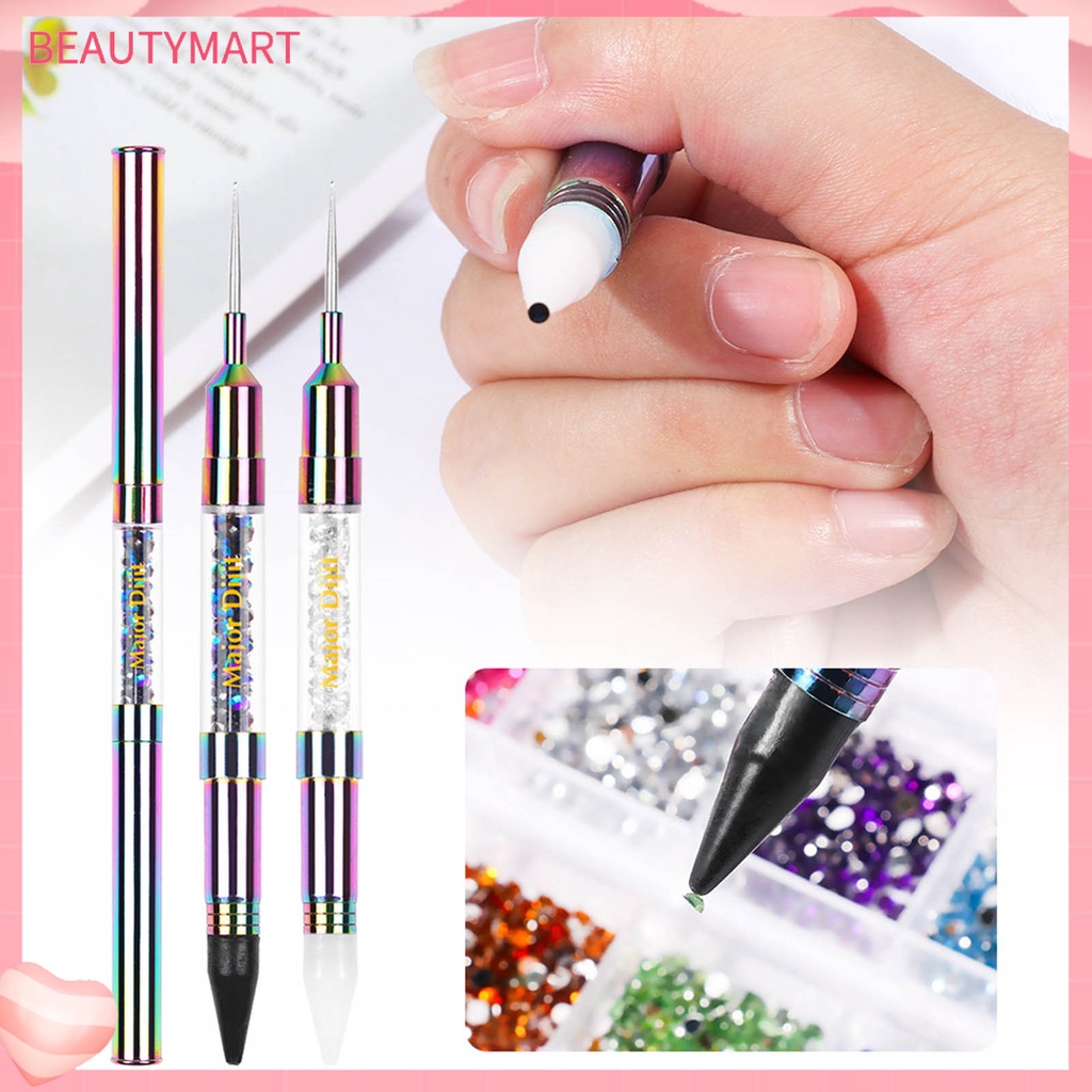 Bút Trang Trí Móng Tay Hai Đầu Bằng Acrylic Mạ Điện Nhiều Màu Sắc Dành Cho Nữ