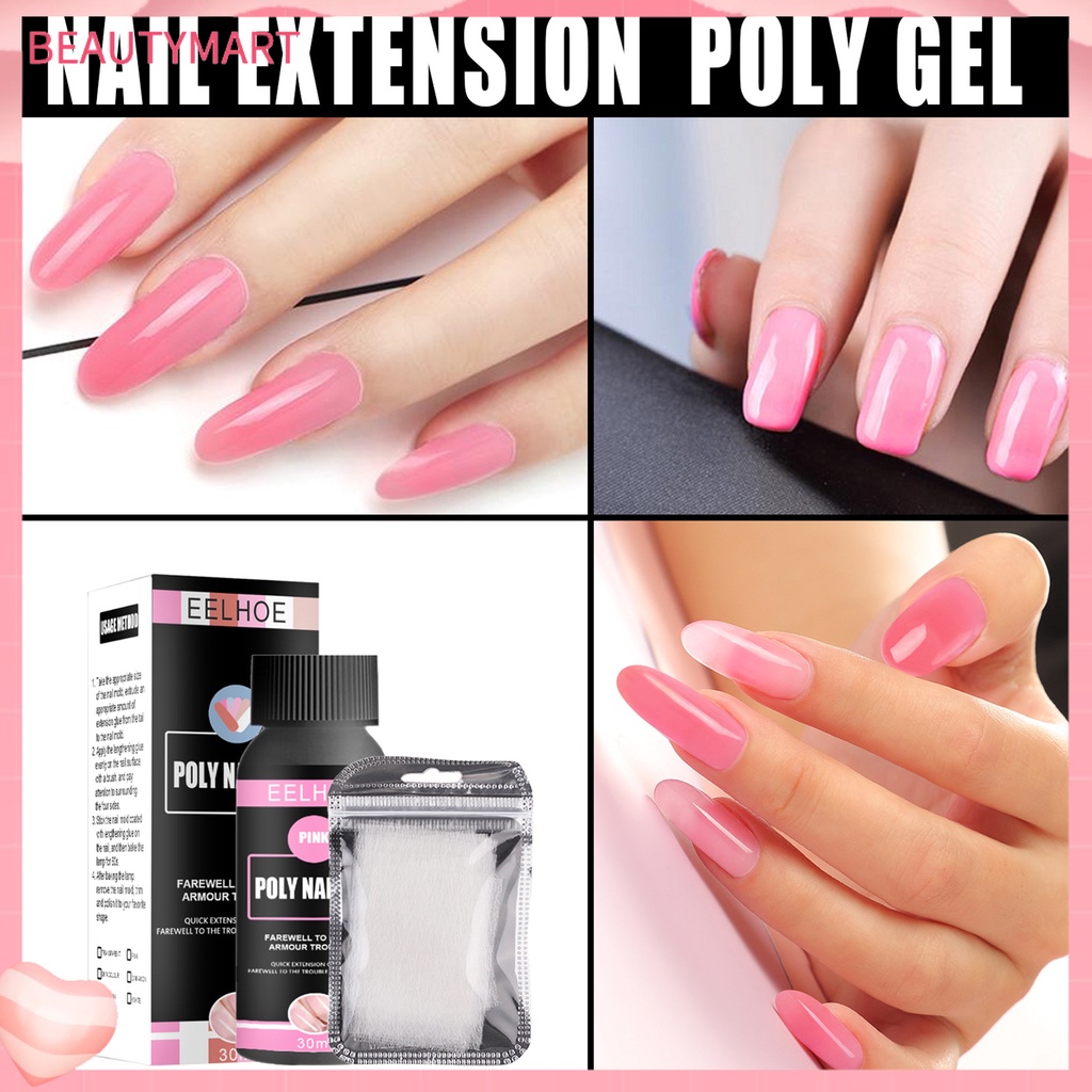 1 Bộ Gel Poly 30ml Nối Dài Móng Tay Nhanh Khô Lâu Trôi Chuyên Nghiệp