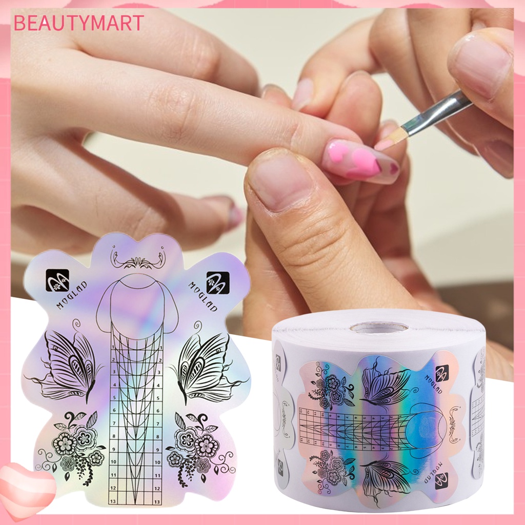 Bộ 100 Miếng Dán Định Hình Móng Tay Bằng Nhựa Acrylic Chống Ẩm Họa Tiết Tinh Tế