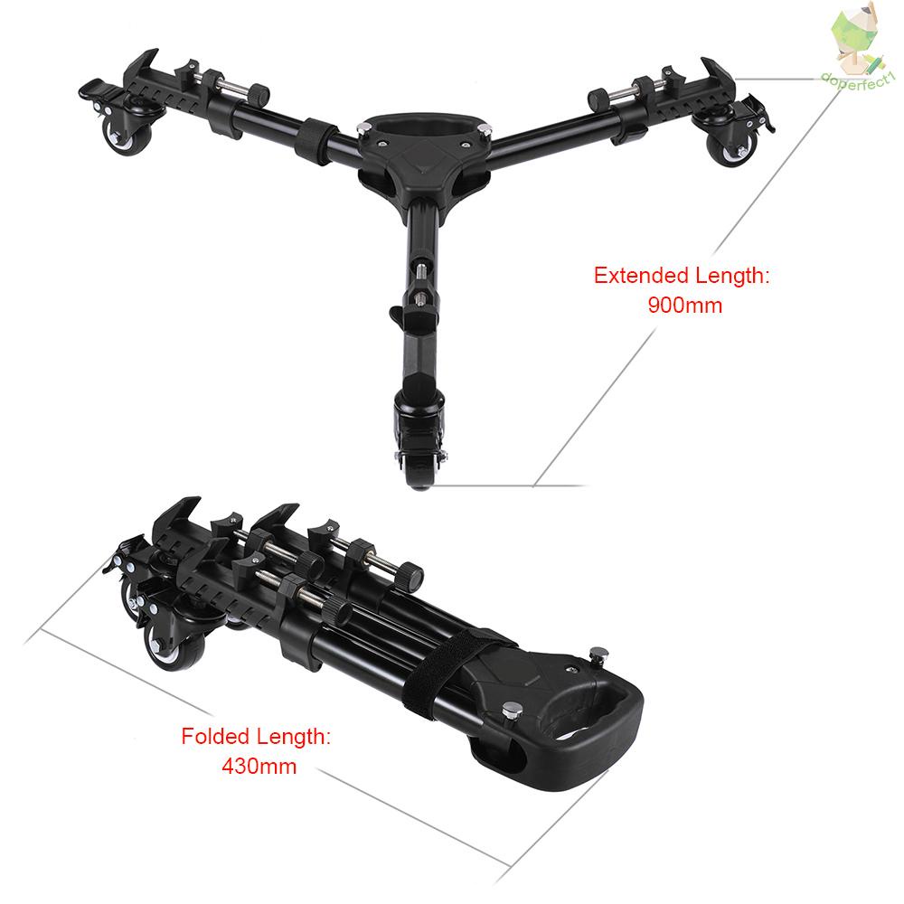 VX-600 Pro 3 Tripod Wheels Pulley Universal Folding Camera Tripod Dolly Base Stand w/ Nylon Carrying Bag Max. Load 20Kg   Came-6.5