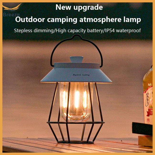 Đèn Lồng Cắm Trại Chống Thấm Nước Phong Cách Cổ Điển Kèm Sạc Usb Tiện Dụng