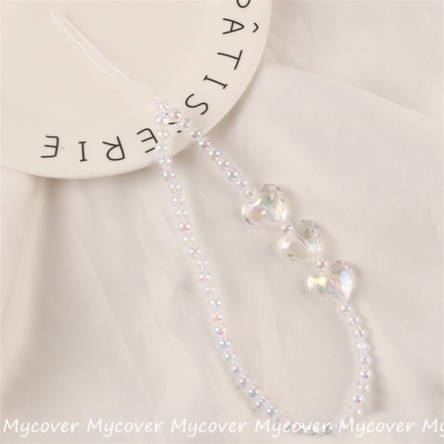Dây Đeo Điện Thoại Trong Suốt Họa Tiết Hoa Bướm Đính Ngọc Trai Sang Trọng Chống Thất Lạc Tiện Dụng