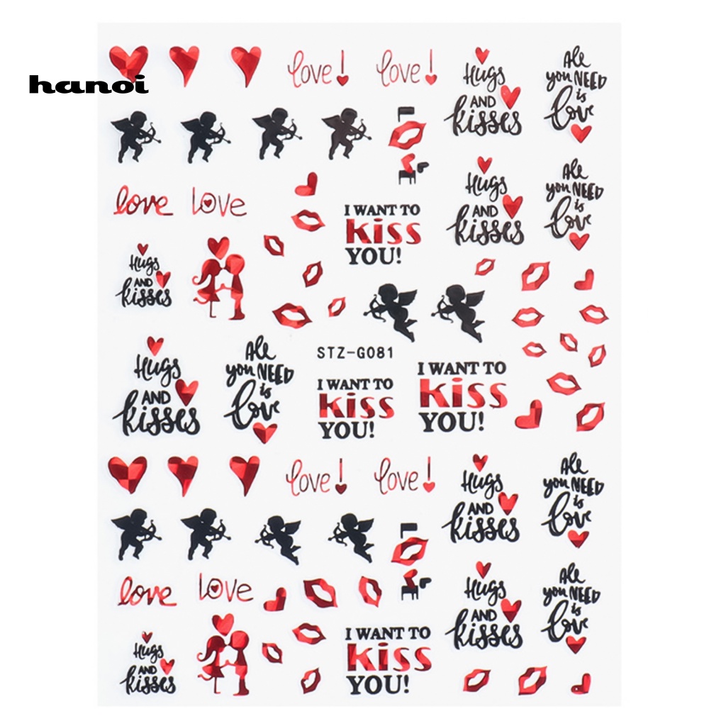 Miếng Dán Trang Trí Móng Tay Nhiều Màu Sắc Phong Cách Retro