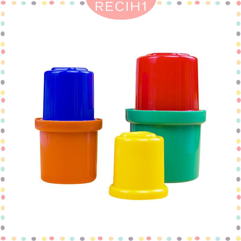 Cốc Xếp Chồng Lên Nhau Màu Cầu Vồng Giáo Dục Sớm Cho Bé