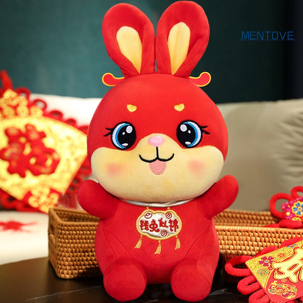 Thỏ Nhồi Bông 28cm Phong Cách Trung Hoa Dễ Thương Dùng Làm Đạo Cụ Chụp Ảnh / Trang Trí Ghế Sofa 2023