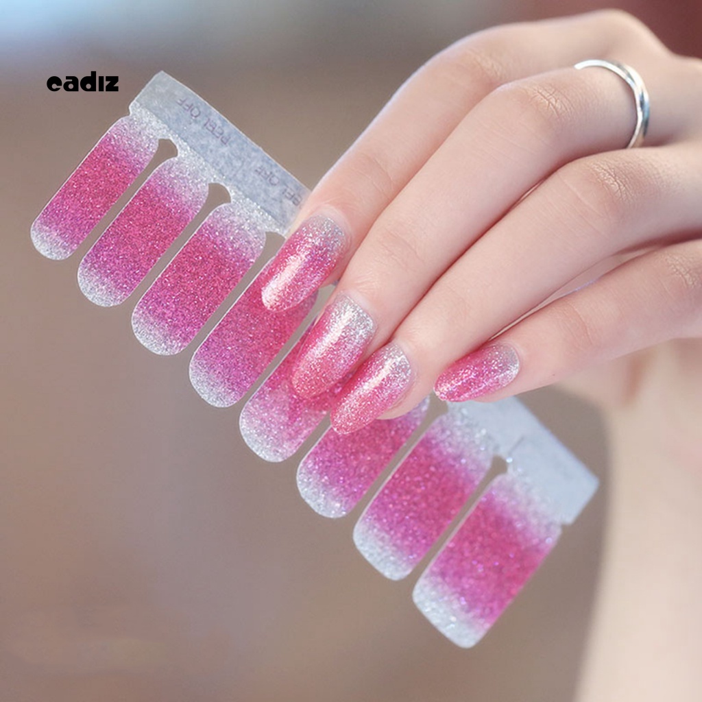 Miếng Dán Trang Trí Móng Tay Toàn Diện Màu Gradient Lấp Lánh