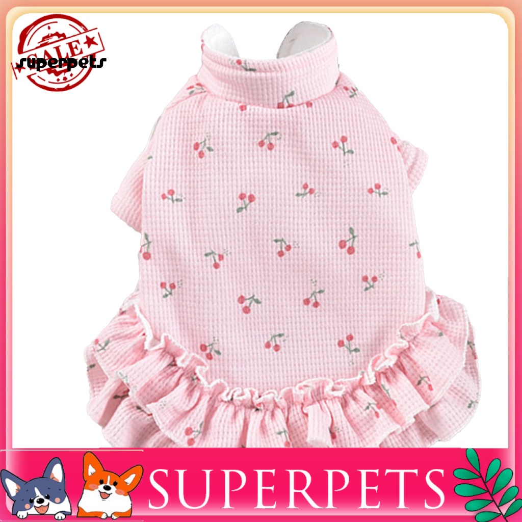 Áo Khoác Giữ Ấm In Họa Tiết Cherry Thời Trang Mùa Đông Cho Thú Cưng