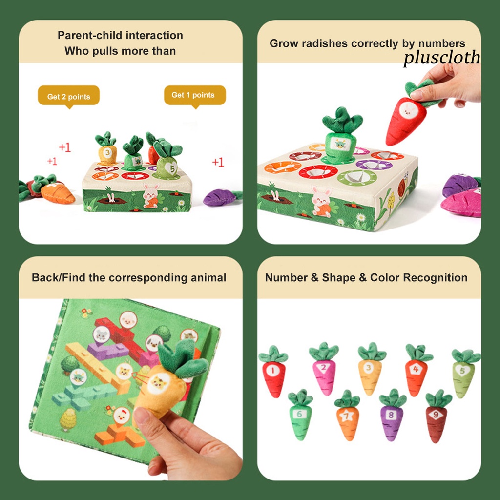 1 Bộ Đồ Chơi Củ Cà Rốt Nhồi Bông Siêu Mềm Màu Tương Phản Không Phai Giảm Căng Thẳng Cho Bé