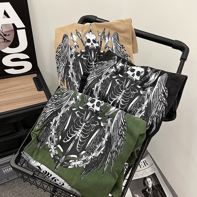 Áo Thun Nam Tay Ngắn Phong Cách Đường Phố Âu Mỹ Cá Tính