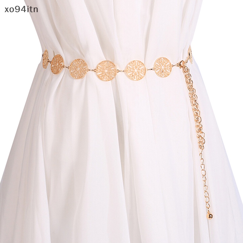 Thắt Lưng Dây Xích Bằng Kim Loại Màu Vàng / Bạc Thời Trang