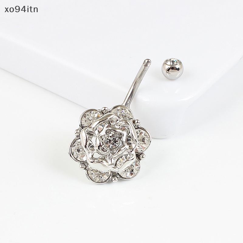 Khuyên Rốn Bằng Thép Không Gỉ Hình Hoa Đính Đá Quyến Rũ