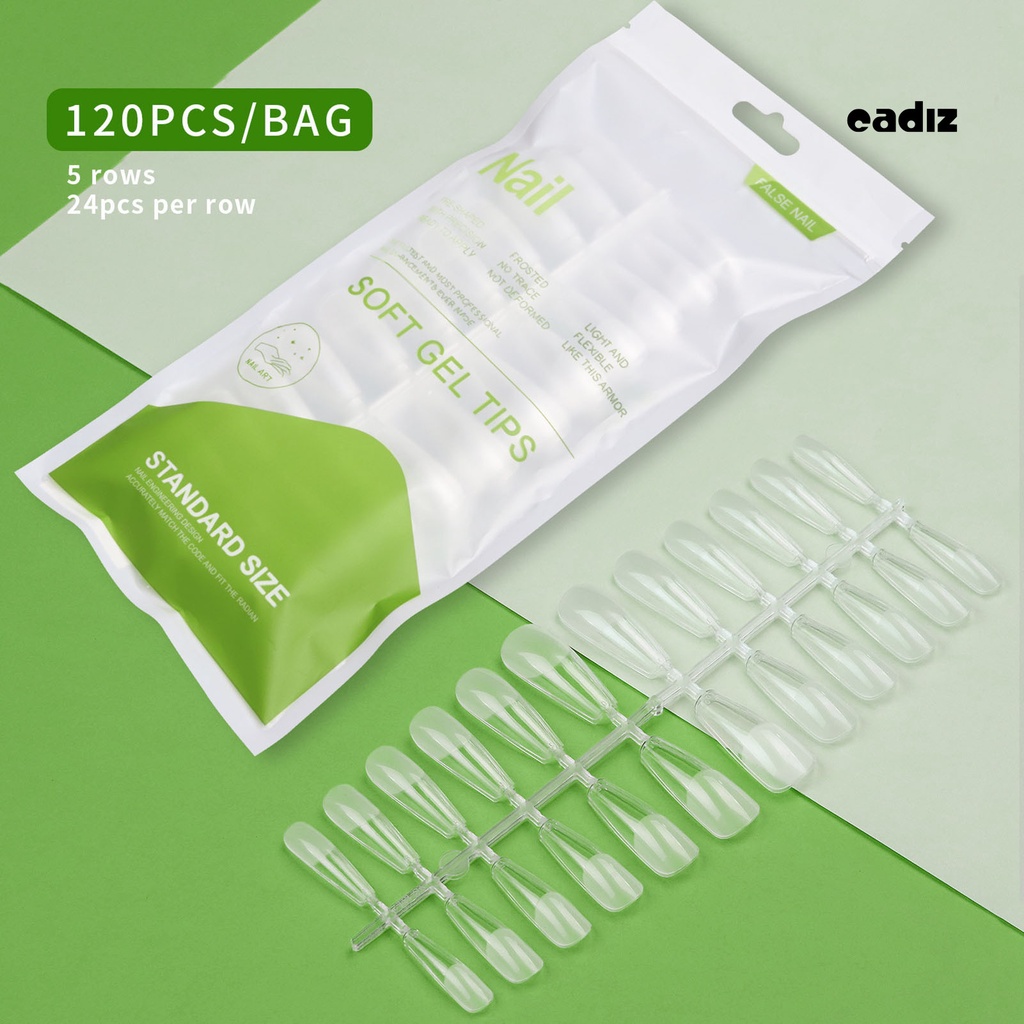 Bộ 120 Móng Tay Giả Bằng Nhựa Trong Suốt Nhiều Hình Dạng Có Thể Tháo Rời DIY