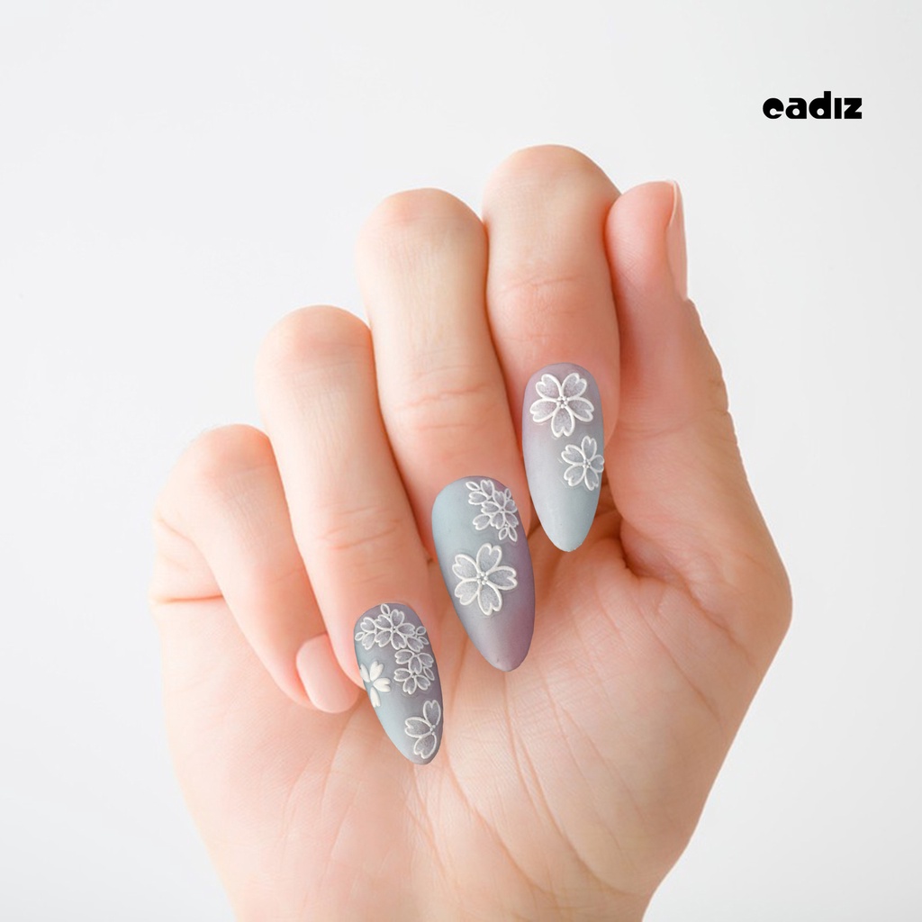 1 Tờ Miếng Dán Họa Tiết Hoa Dập Nổi 3D Nhiều Hình Dạng Trang Trí Móng Tay Nghệ Thuật Dễ Tháo Gỡ