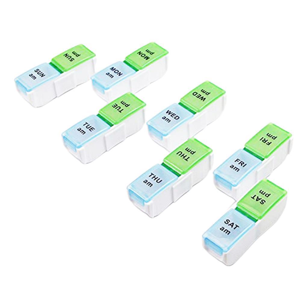 Hộp Đựng Thuốc 14 Ngăn 7 Ngày Bằng Nhựa Tiện Dụng