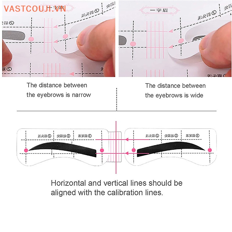 Bộ 12 Khuôn Vẽ Lông Mày Nhanh Chóng Tiện Dụng