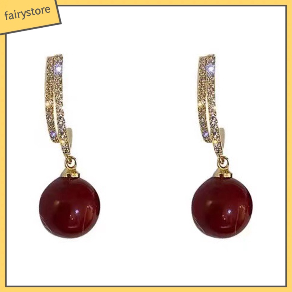 1 Đôi Bông Tai Đính Đá Phong Cách Pháp Cổ Điển Sang Trọng Dành Cho Nữ