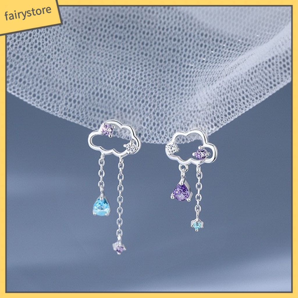 [FRO] 1 Đôi Bông Tai Hình Đám Mây Lấp Lánh Không Gây Dị Ứng Hợp Kim Thời Trang Cho Nữ