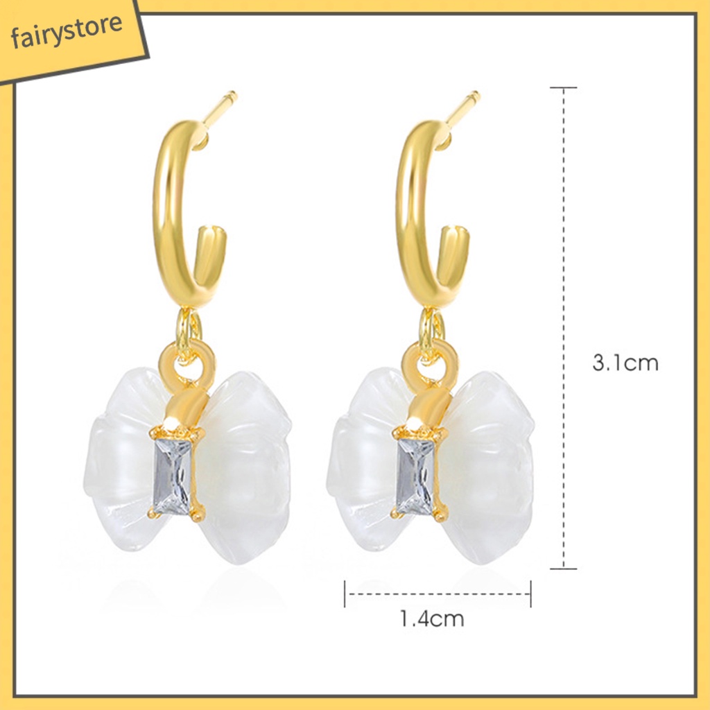 1 Đôi Bông Tai Hình Nơ Đính Đá Trong Suốt Dành Cho Cô Dâu