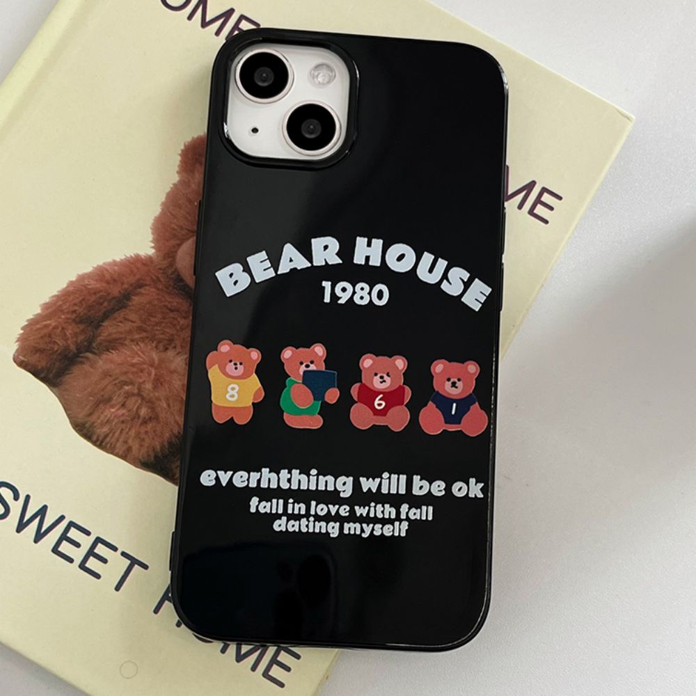 Ốp Điện Thoại TPU Mềm Siêu Mỏng Hình Gấu Cho IPhone 11 14 13 12 Pro Max XS XR 7 8 Plus