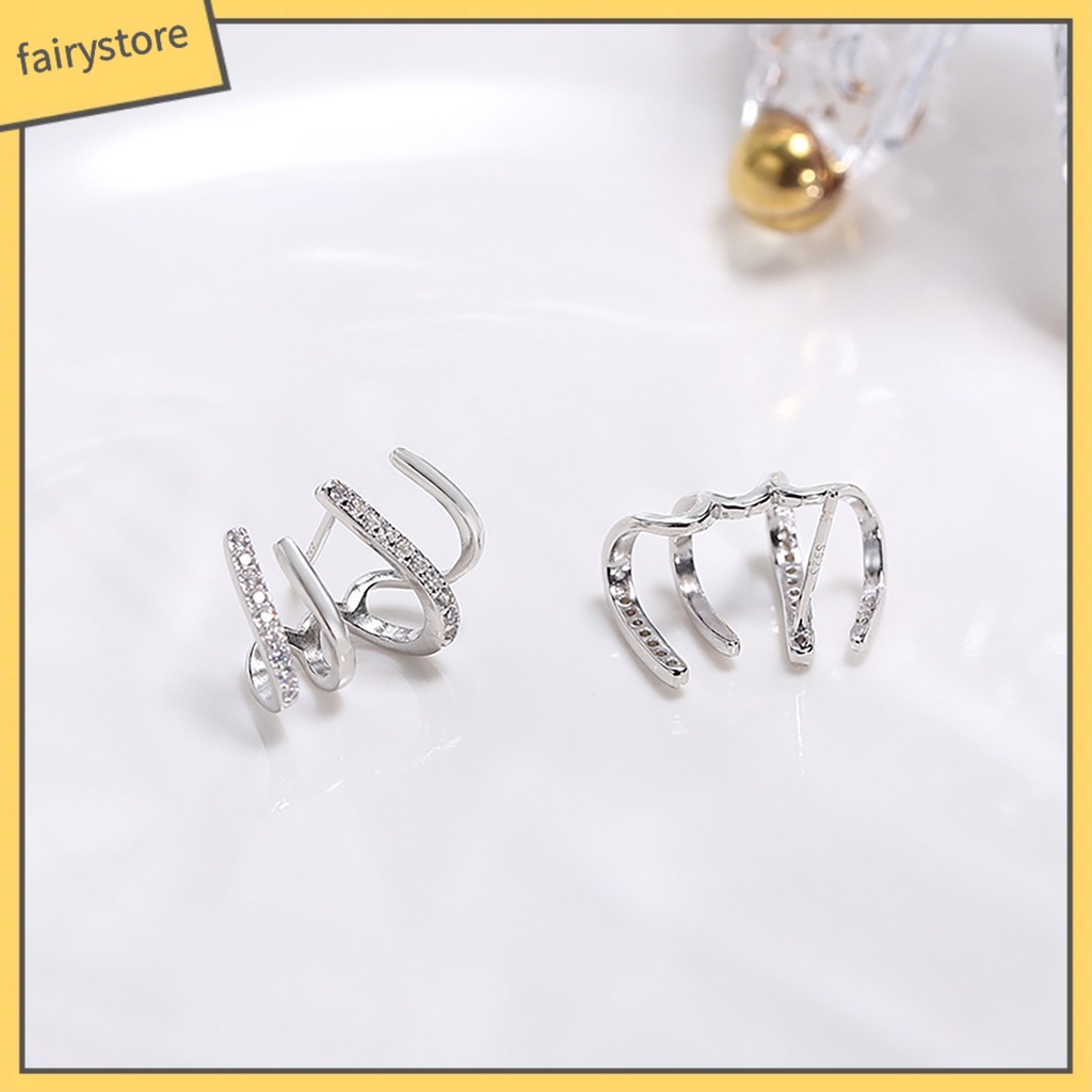 1 Đôi Bông Tai Móng Vuốt Đính Đá Lấp Lánh Thời Trang Dự Tiệc