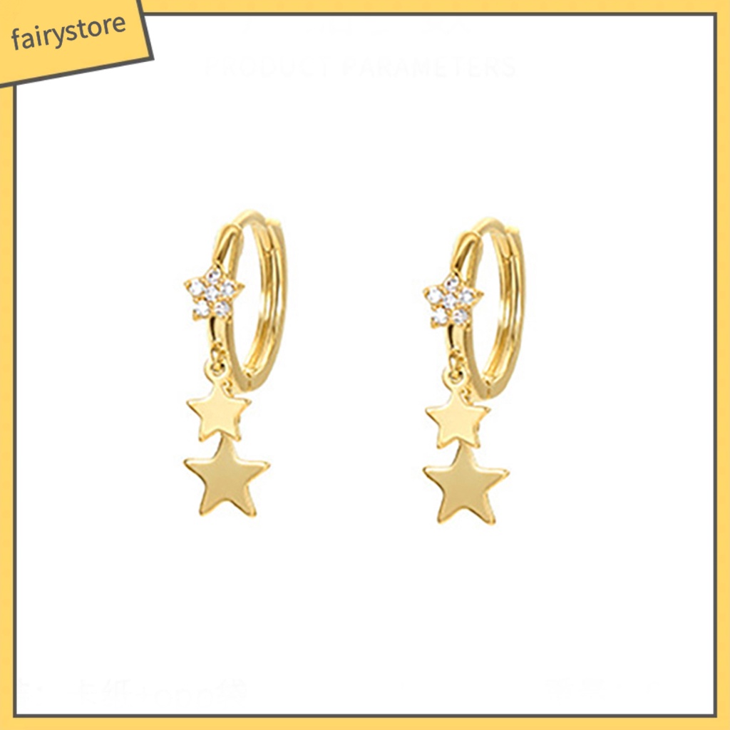 1 Đôi Bông Tai Hình Ngôi Sao Đính Đá Trang Trí Không Phai Màu Trọng Lượng Nhẹ Thời Trang Dành Cho Nữ