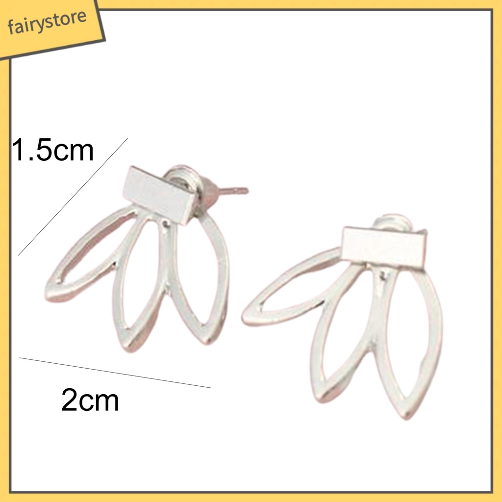 Bông Tai Hợp Kim Hình Hoa Sen Rỗng Thanh Lịch Sáng Tạo Cho Nữ