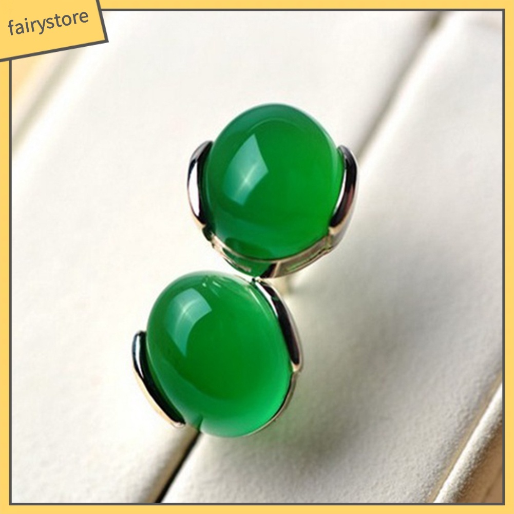 Khuyên Tai Đá Mã Não Xanh Tự Nhiên Thời Trang